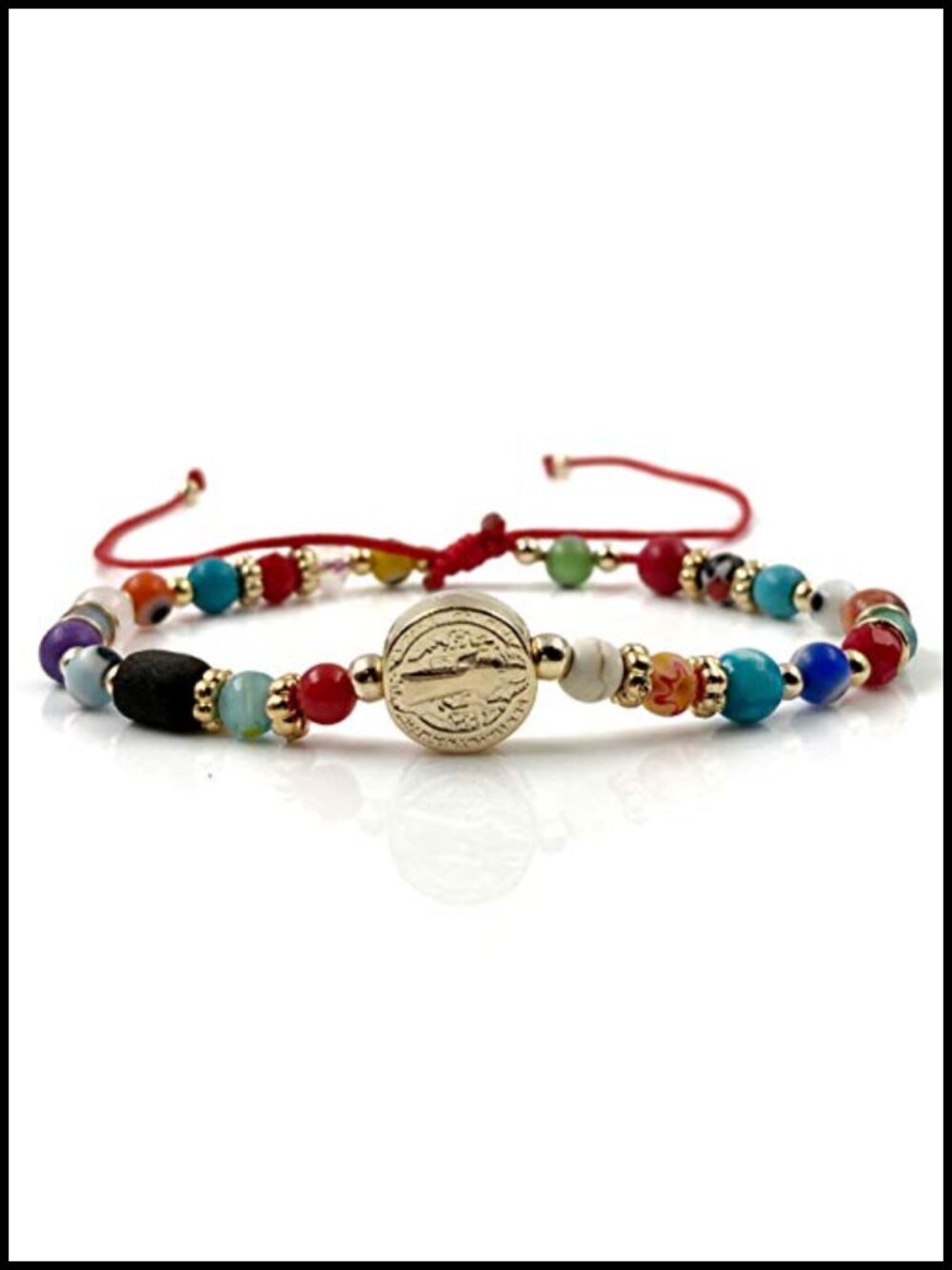 Genuine Azabache Jet Stone Evil Eye Handmade Stretch Bracelet